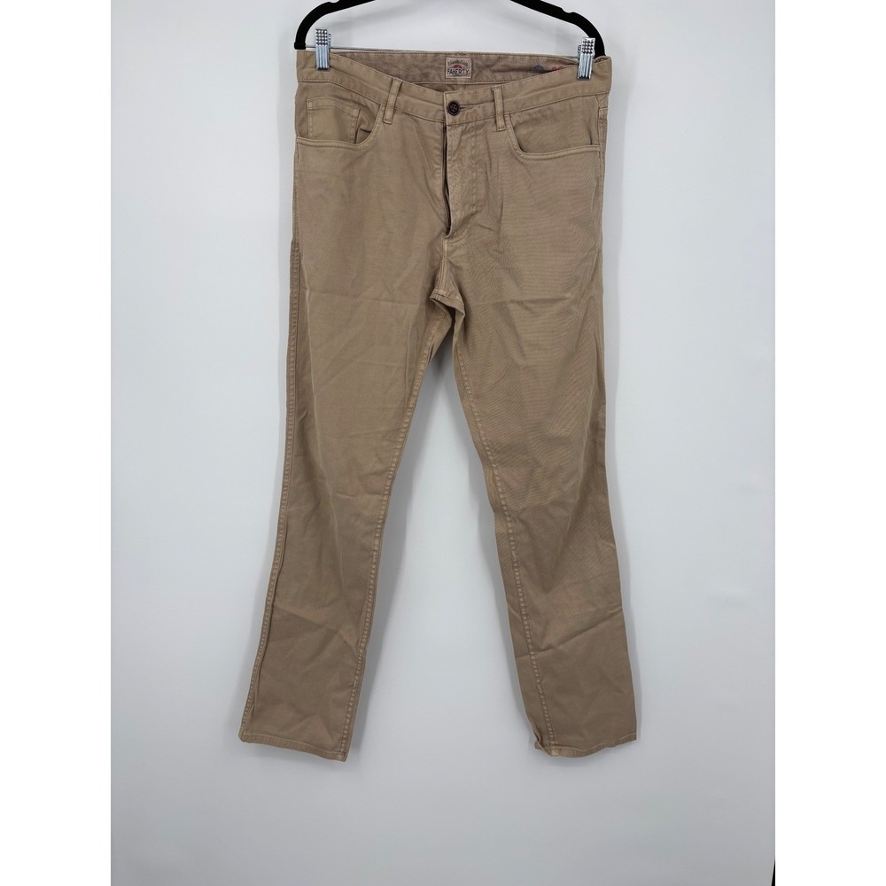 FAHERTY BRAND Men's Tan Pants Size 32 Straight Leg Casual Chinos
